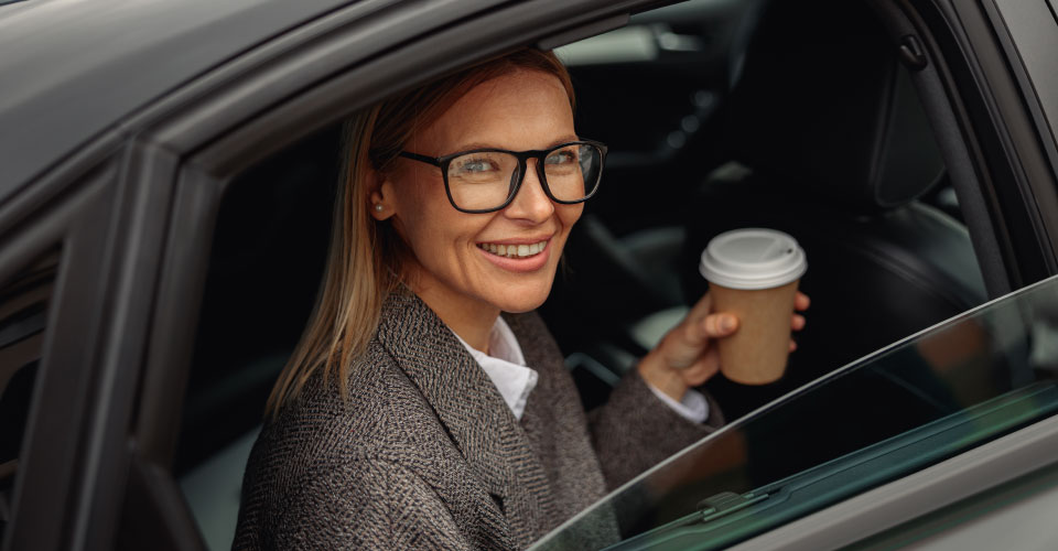 Cliente à bord d'un taxi de Prévessin-Moëns